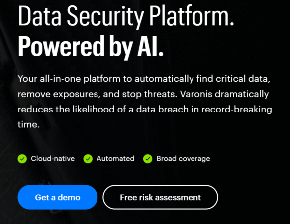 Giao diện Nền tảng Bảo mật Dữ liệu của Varonis
