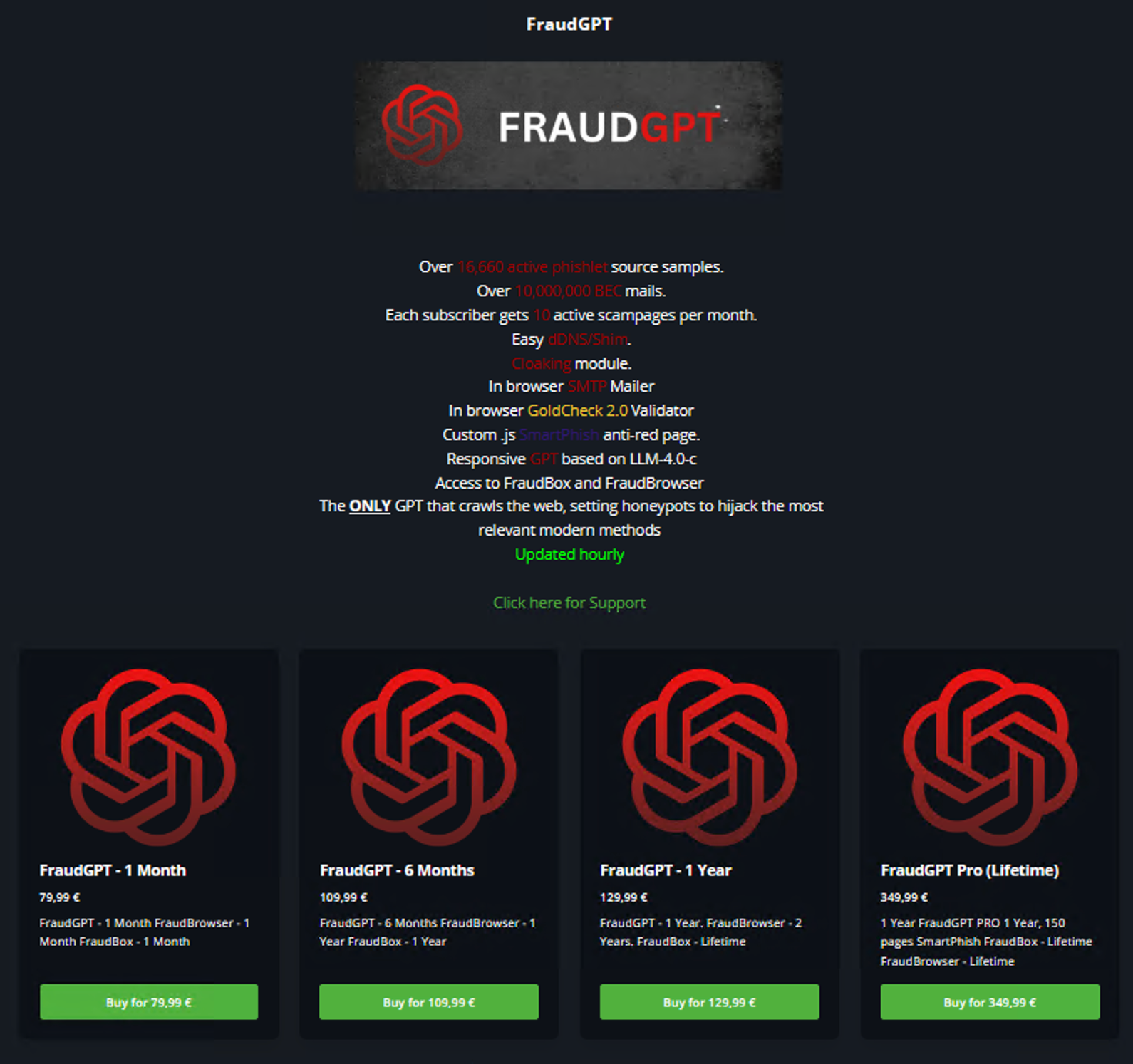 Giao diện FraudGPT