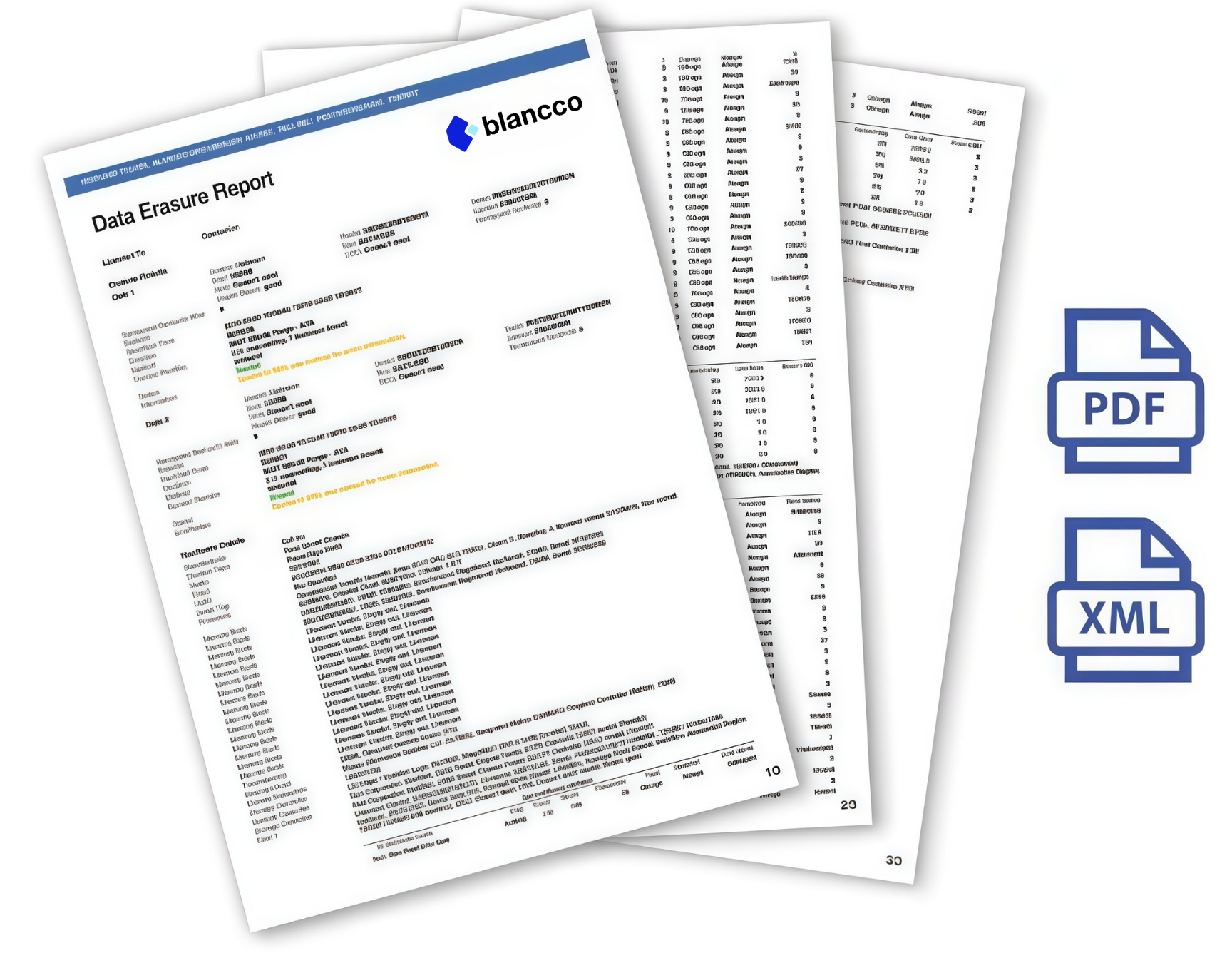Báo cáo tẩy xóa ổ cứng của Blancco